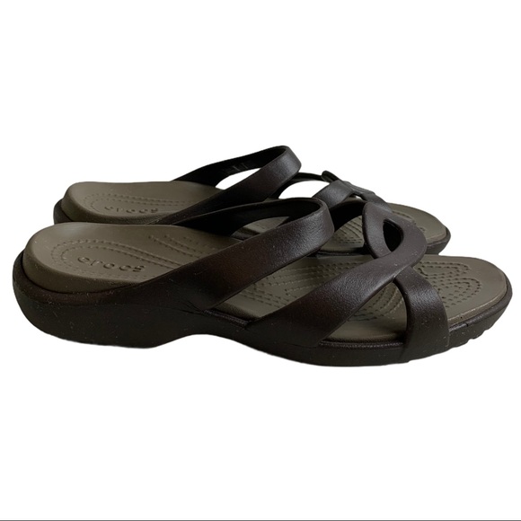 CROCS WOMEN'S BROWN MELEEN TWIST SANDAL SIZE 6
